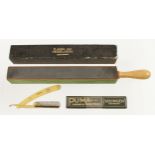 An unused Puma No 78 razor by SOLINGEN in orig box and a 4 sided strop by R.