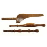 An early goosewing knitting sheath and two other related tools G++