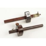 Two rosewood and brass slitting gauges G+