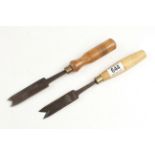 Two unusual V shaped chisels G+