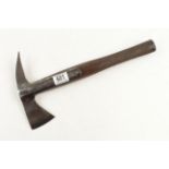 An unusual fireman's axe with walnut handle and gunsmith's - quality hatching and lining decoration