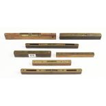 Three ebony or rosewood levels and four others (some green vials) G+