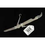 An unusual German silver knife,