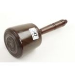 A lignum vitae carvers' mallet with mahogany handle G+