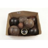 Eight lignum bowls G