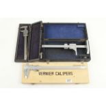 A recent height gauge by BENSON and two vernier calipers all boxed G+