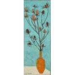 C LOXTON PEACOCK Teasels Thistle inscribed to the back Oil on Canvas Signed,