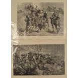 Seven illustrations for The Graphic Circa 1882 Battle scenes etc.