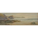 CLAUDE MONTAGUE HART Lion Rock and the Lizard Point from Kynance Cove Watercolour Signed 17 x 52.