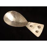 BREON O'CASEY An extremely rare silver caddy spoon Hall marked Birmingham 1981 and with makers