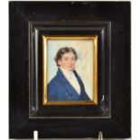 A portrait miniature of a young gentleman in Regency style,