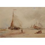 THOMAS BUSH HARDY Scheveningen Beach Watercolour Signed and inscribed 22.2 x 32.