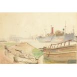 St Ives Harbour A Heightened Victorian photograph Together with two watercolours