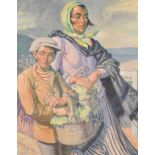 HAROLD DEARDEN Gypsy Primrose Sellers Oil on canvas 76 x 61cm (See illustration)