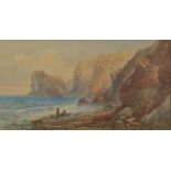 THOMAS HART Wreckers, Kynance cove Watercolour Signed and dated 1871 29.5 x 55.