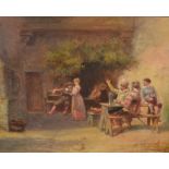 J DE NINVILLE Tavern Scene Oil on panel Signed 32 x 40cm Condition Report: