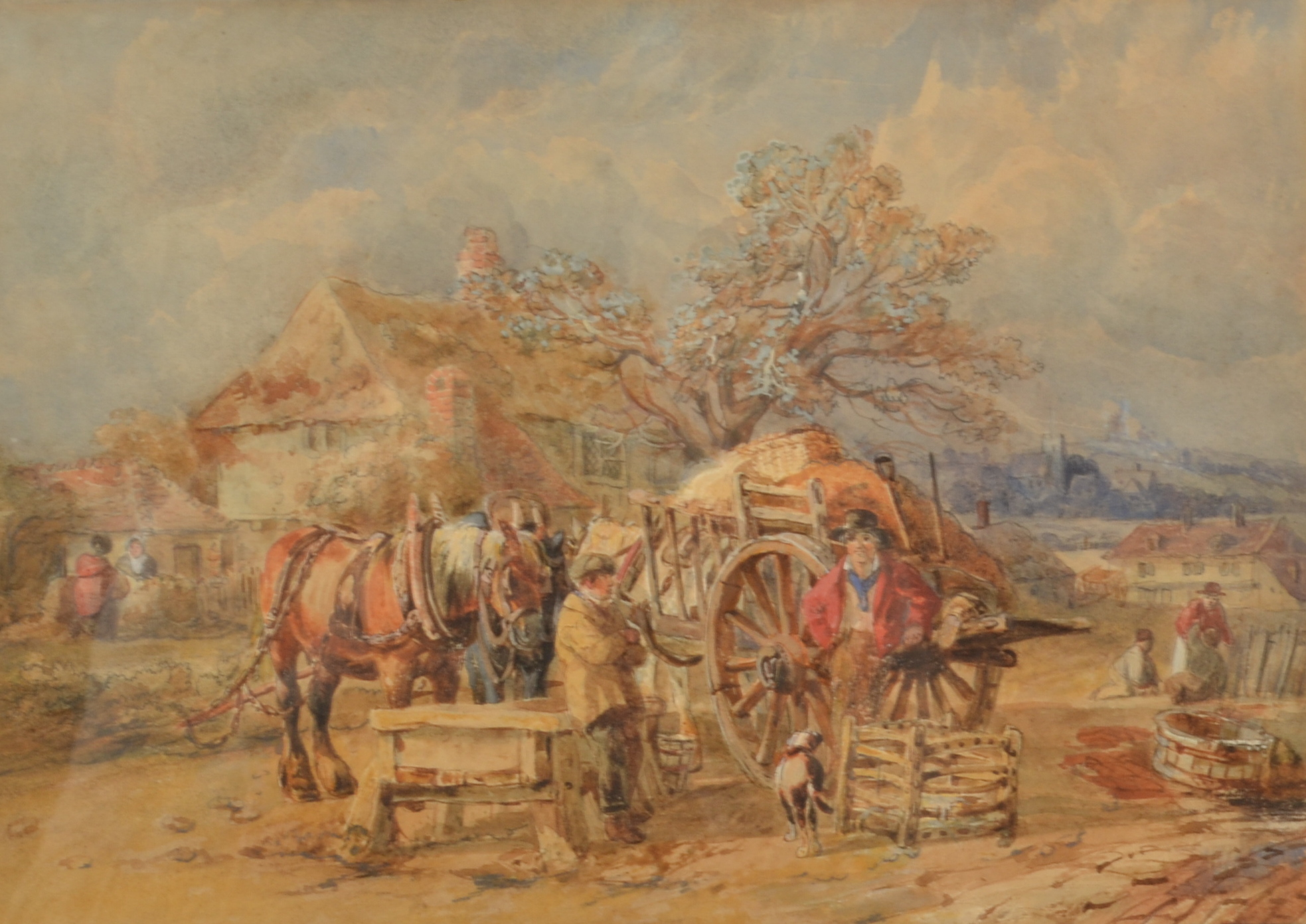 WILLIAM BURGESS of Dover Farm Workers Watercolour 21.5 x 30.