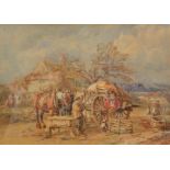 WILLIAM BURGESS of Dover Farm Workers Watercolour 21.5 x 30.