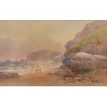 WILLIAM COOK of Plymouth Wreckers Watercolour Monogrammed and dated '89 20 x 33cm