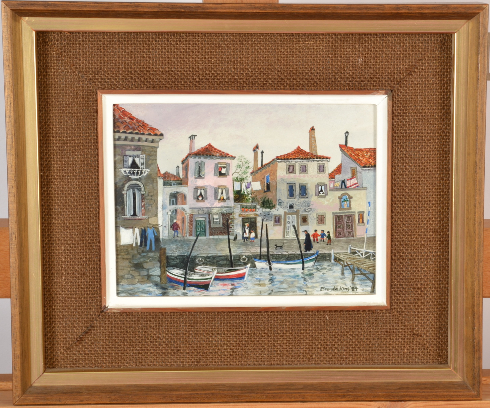 BRENDA KING Seca Marina, Venice Oil on board Signed and dated '84 Inscribed to the back 15 x 20. - Image 2 of 2