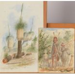 Native Hunters Watercolour Together with another 'Australian Grass Tree' Monogrammed