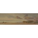 CLAUDE MONTAGUE HART Mist at Asparagus Island and the Bishop Rock, Kynance Watercolour Signed 16.