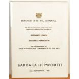 'Bernard Leach and Barbara Hepworth The pair of publications celebrating the conferment of the