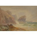 THOMAS HART Wrecker on the beach with Lion Rock,