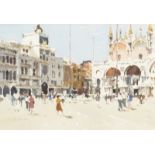 JOHN YARDLEY St Mark's Square Watercolour Signed 35 x 52cm