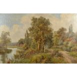 JOHN HENRY BOEL Cottage Creek Oil on canvas Signed and dated 1896 50 x 76cm