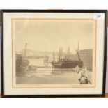 GEOFFREY SNEYD GARNIER Newlyn from the Old Harbour Aquatint Signed and inscribed Plate size 23.