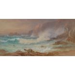 THOMAS HART Wreckage from the Achilles Watercolour Signed 17.2 x 53.