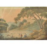 Attributed to JOHN VARLY Pastoral Landscape Watercolour 23 x 32cm