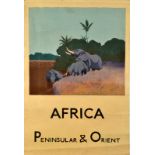 H DAWSON 'Africa Peninsular and Orient' Artwork for a poster Poster paint Signed Signed and dated