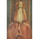 DENIS WILLIAM EDEN Portrait of a Stylish Young Lady Watercolour Signed 43 x 28cm