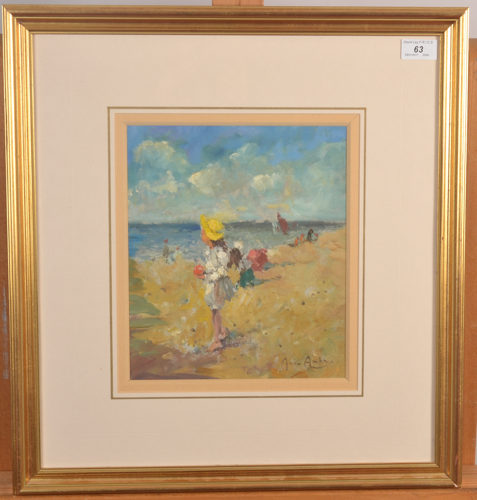 JOHN AMBROSE The Yellow Sun-Hat Oil on canvas board Signed 28 x 24cm - Image 2 of 2