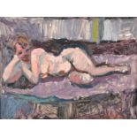 ERIC JAMES MELLON Reclining Nude Oil on board Signed 30 x 40cm