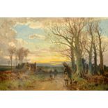 WILLIAM MANNERS A pair of landscapes with figures Watercolour Each signed 29 x 43.