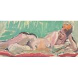 ERIC JAMES MELLON Reclining Nude Oil on board Signed 14.