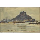 WILLIAM AYERST INGRAM St Michaels Mount Watercolour Signed 13 x 20cm