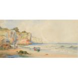 THOMAS SIDNEY The Beach, Paignton Watercolour Signed and inscribed 21 x 43.