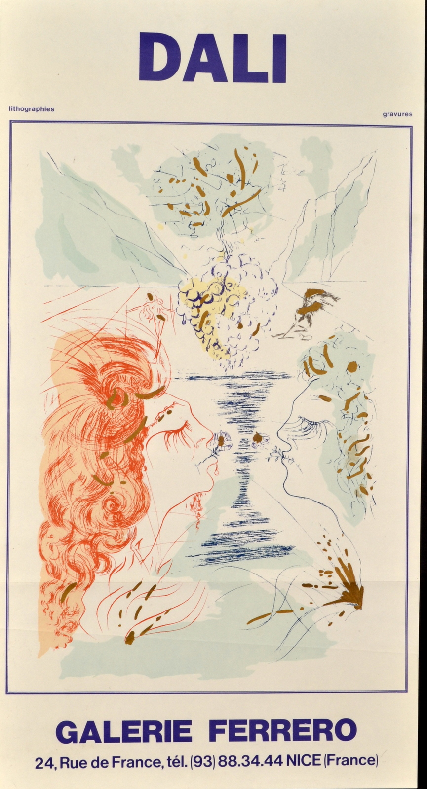 SALVADOR DALI Four Posters for Galerie Ferrero Lithograph with gold paint 1980's 70 x38cm and 51 x - Image 3 of 4