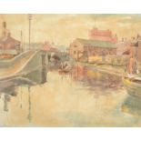 GEORGE PHEONIX Industrial River Watercolour Signed and dated 1903 18 x 22cm