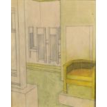 BEN CARRIVICK A Mackintosh Interior Mixed media Signed 24 x 19cm