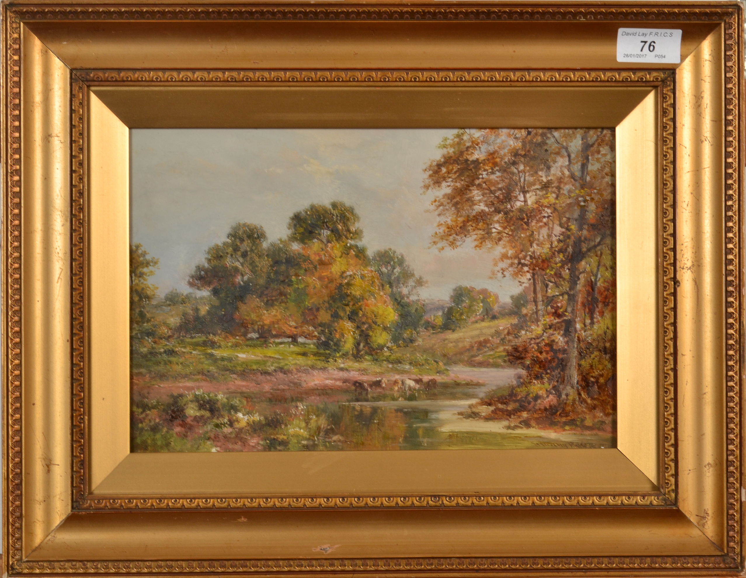 HENRY MORLEY PARK River Landscape Oil on board Signed 20 x 30cm - Image 2 of 2
