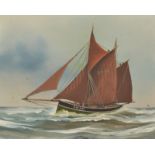 TONY WARREN Brixham Trawler Oil on board Signed Inscribed to the back 20 x 25cm