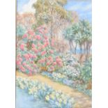 BEATRICE PARSONS A Cornish Garden Watercolour Signed Inscribed to the back 18 x 12cm