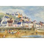 BRENDA KING Staithes Oil on board Signed and dated '75 Inscribed to the back 15 x 20cm