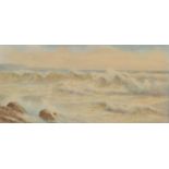 ERNEST STUART Waves Watercolour Signed 24 x 51cm