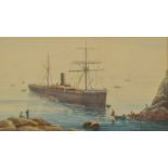 CLAUDE MONTAGUE HART and his brother TRACEY DYKE HART Salvaging a steamer Watercolour Signed 20.